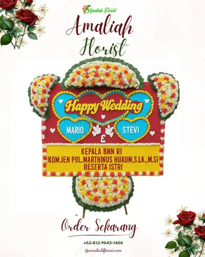 Karangan Papan Bunga Pernikahan di Hegarmulya